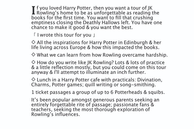 Complete Potterhead, 8hr rite-of-passage unwrapping Harry Potter - Six hours through Edinburgh Old Town