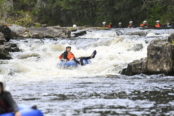 River Tubing in Perthshire - Cliff jumping before the main float